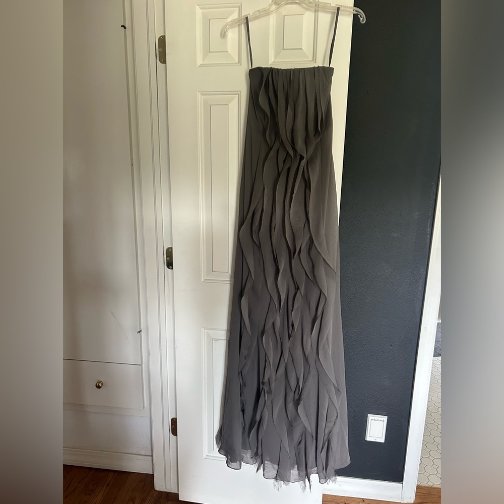 White by Vera wang gray evening gown, ruffles, worn once